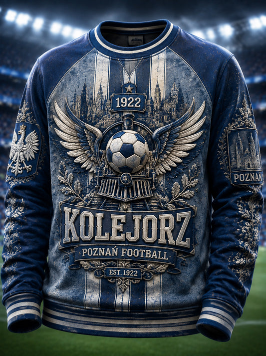 Polski Fan Piłki Nożnej Vintage Graficzna Bluza