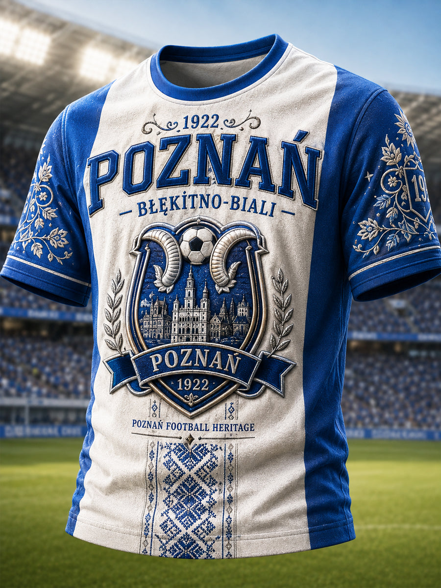 Klasyczny koszulka piłkarska z grafiką Poznań
