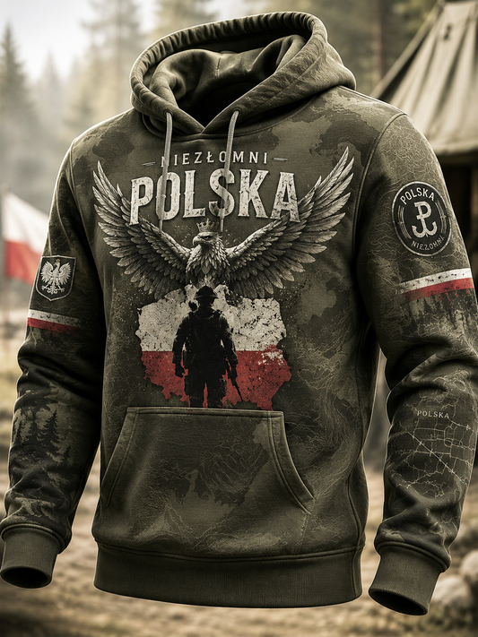 Męska bluza z kapturem z kieszeniami Wojska Polskiego