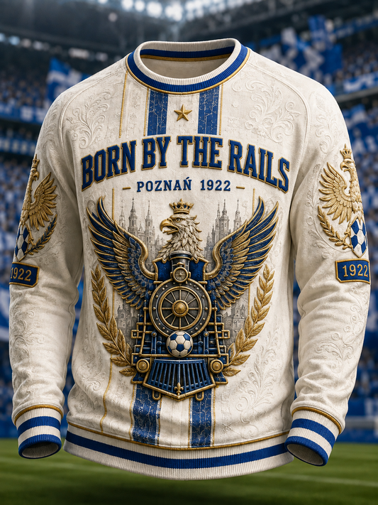 Męski polski t-shirt z waflem na długi rękaw z motywem piłkarskim