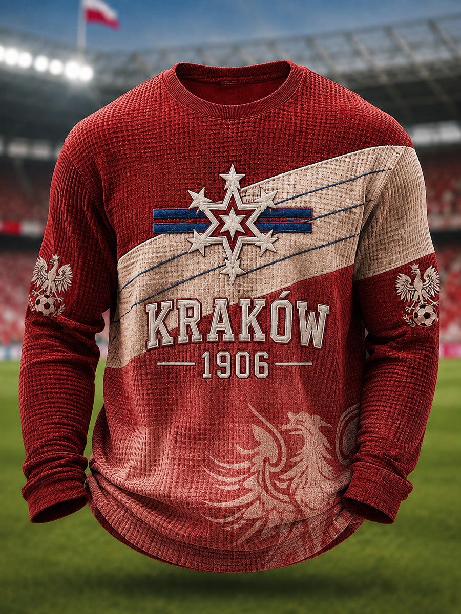 Koszulka męska Kraków Football Fan Waffle-Weave T-Shirt