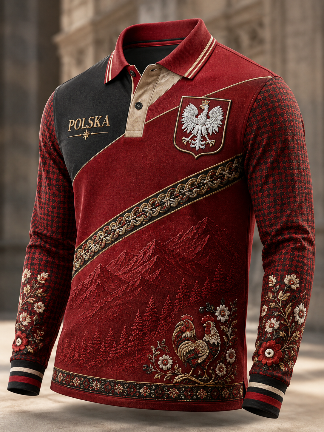 Męska koszula z długim rękawem z Polską