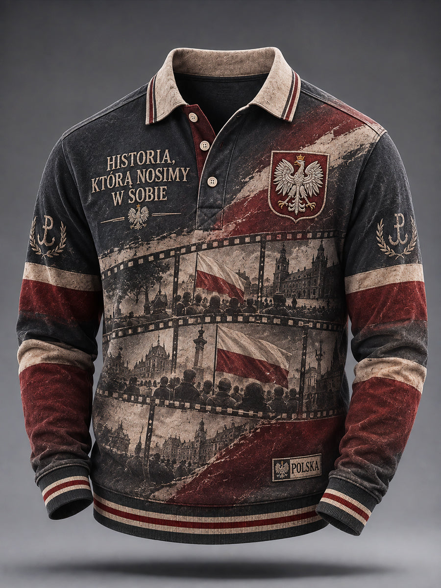 Retro polska patriotyczna pamiątkowa koszulka polo