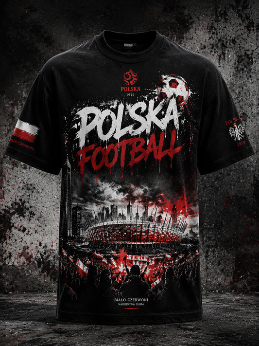 Męski polski t-shirt z wzorem piłkarskim