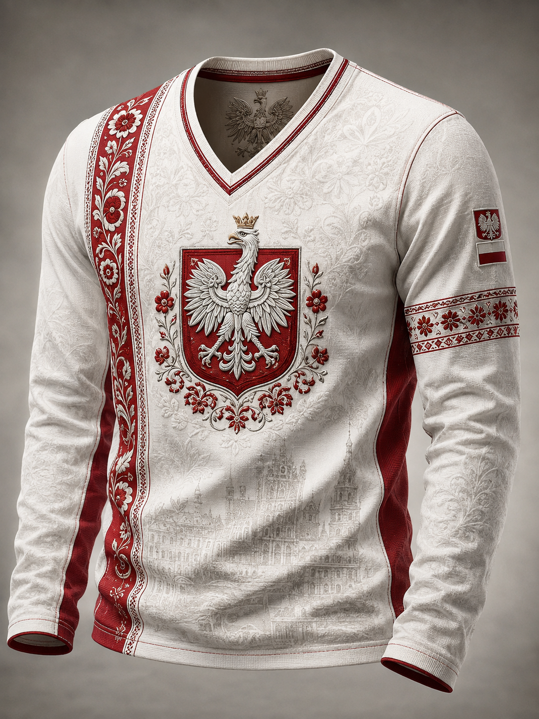 Polskie sztuka męski t-shirt z długim rękawem