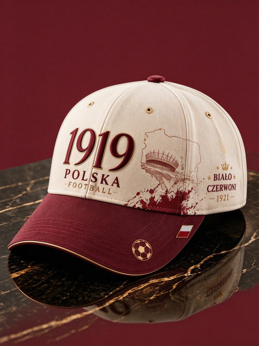 Czapka z nadrukiem w stylu piłkarskim