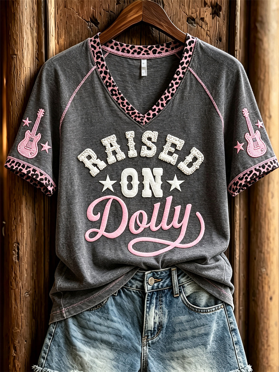 Damska koszulka z krótkim rękawem w stylu vintage Classic Country Music Inspired Western Print Memorial