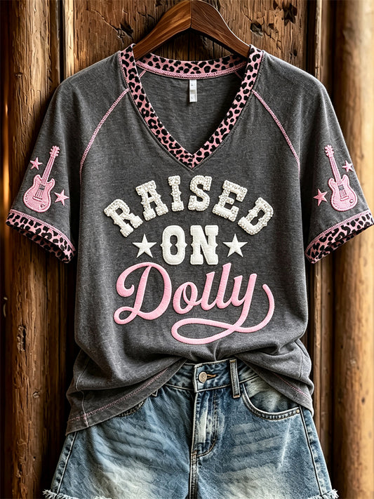 Damska koszulka z krótkim rękawem w stylu vintage Classic Country Music Inspired Western Print Memorial