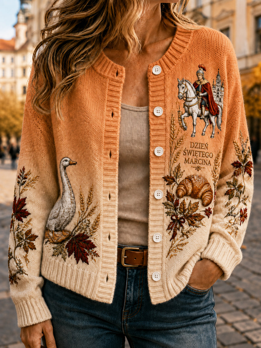 Damski sweter typu casual na obchody Dnia Świętego Marcina w Polsce