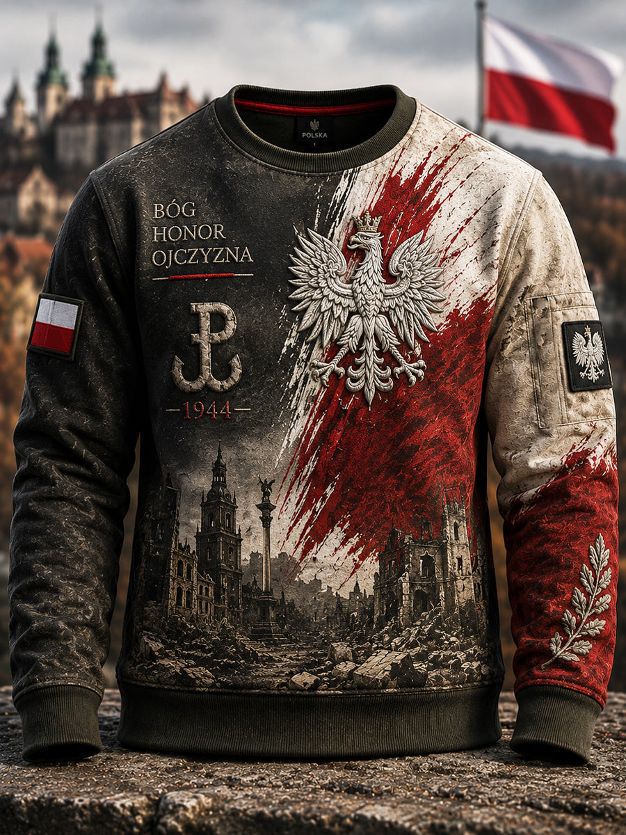 Pamiątkowa bluza w stylu vintage z polskim orłem