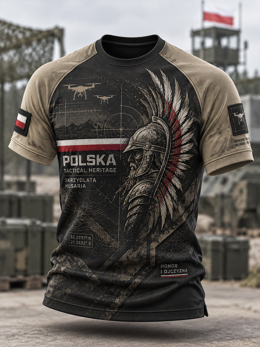 Męska Polska Kultura Wojskowa Koszulka z krótkim rękawem