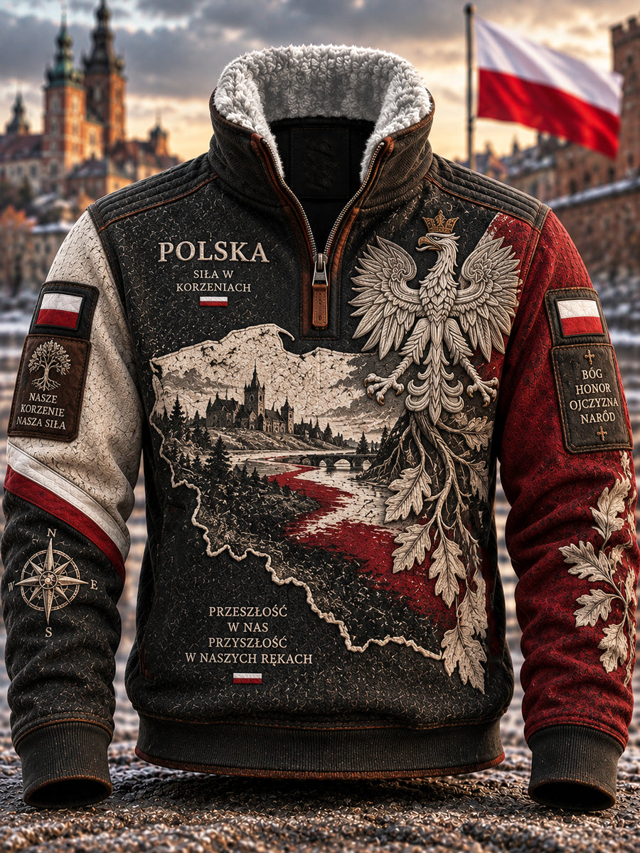 Bluza graficzna z motywem dziedzictwa narodowego i dumy