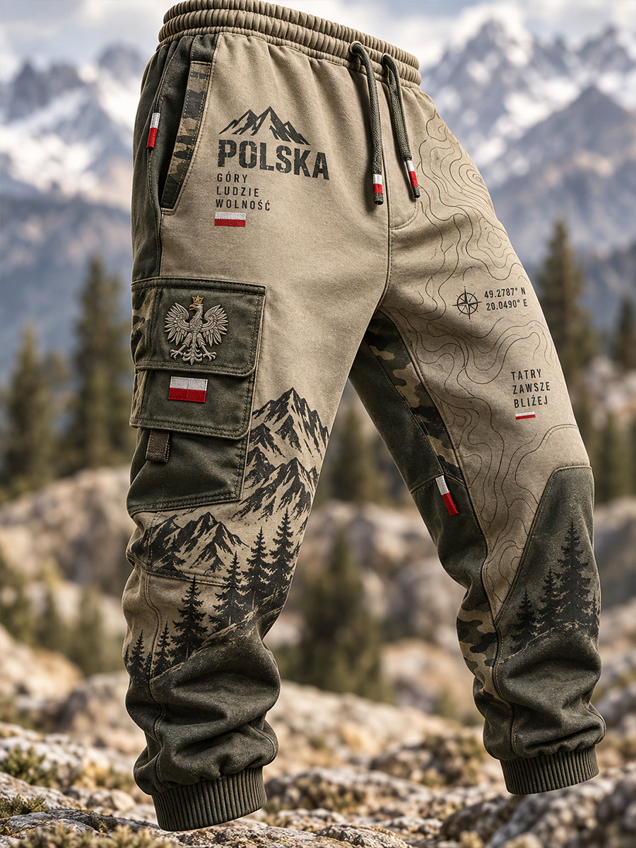 Męskie spodnie sportowe w stylu militarnym, na co dzień