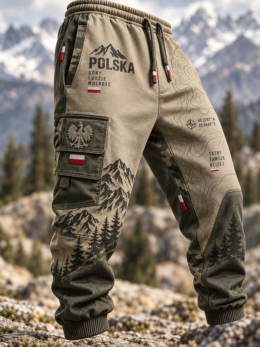 Męskie spodnie sportowe w stylu militarnym, na co dzień