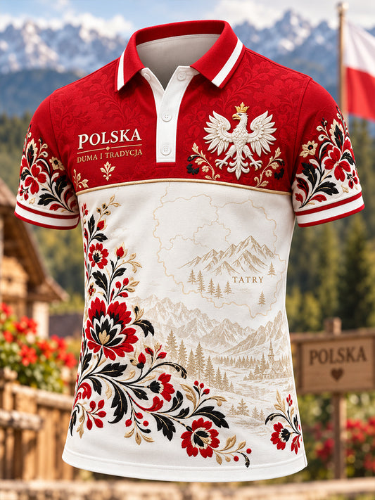 Męska koszula z krótkim rękawem z Polską