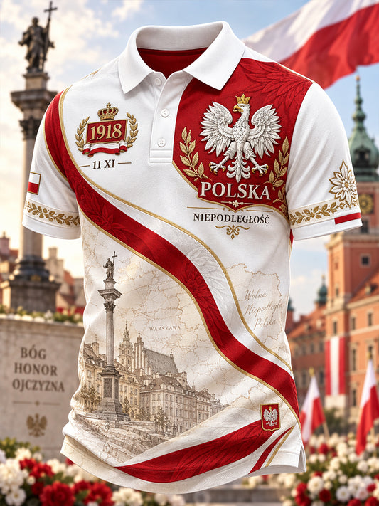 Męski koszulowy polo z okazji Święta Niepodległości Polski