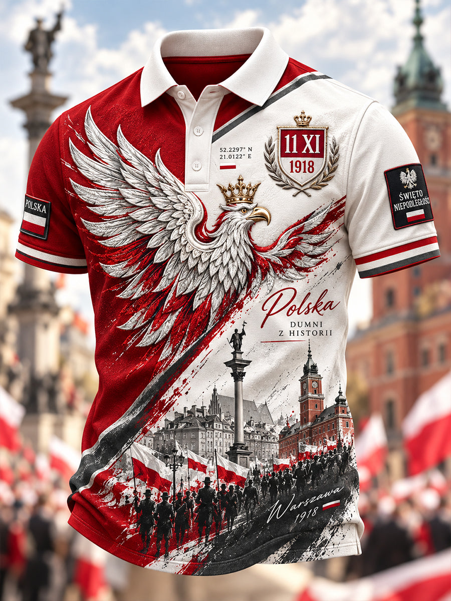 Męski koszulowy polo z okazji Święta Niepodległości Polski