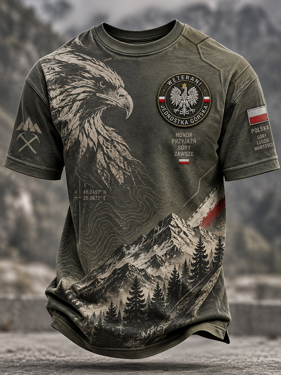 Męski t-shirt wojskowy polskich sił zbrojnych z krótkim rękawem