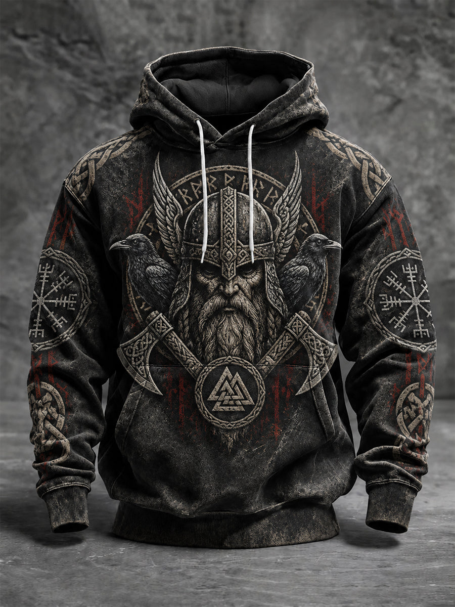 Męska bluza z kapturem typu oversized z kieszeniami Viking
