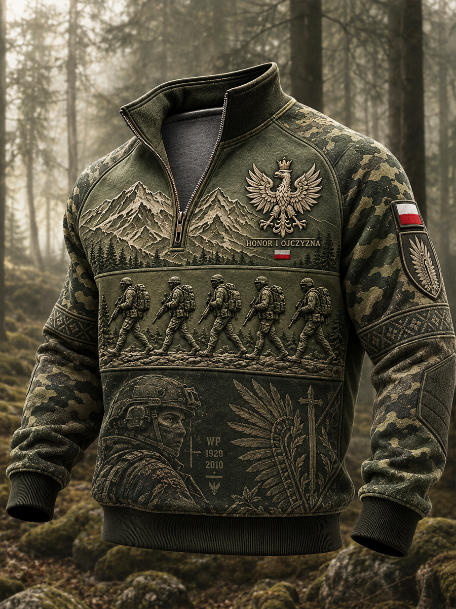 Men's Military Culture Zip-Up Hoodie