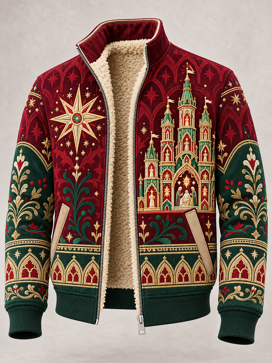 Men's Polish Christmas Art Composite Fleece Jacket