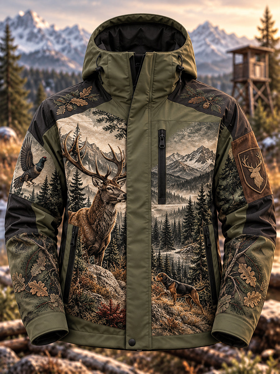 Bluza z kapturem i zamkiem dla mężczyzn, motyw sezonu polowań